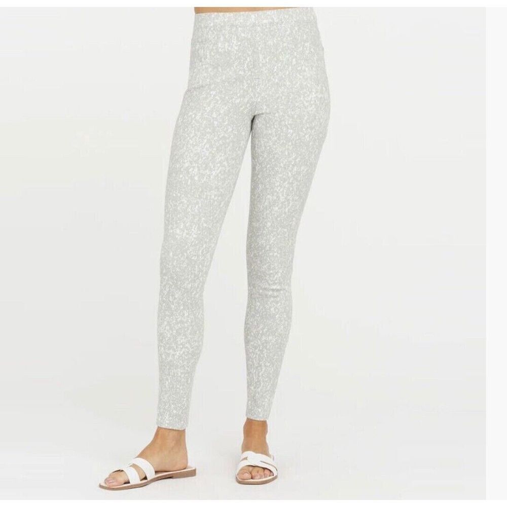 Spanx Jeanish Ankle Leggings Speckle Gray Size S Small NWT